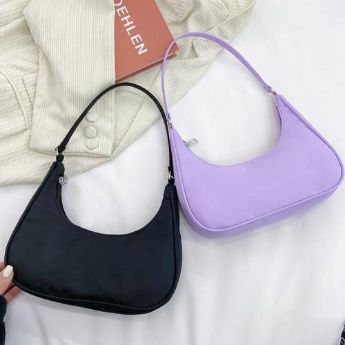 2021 New Korean Zipper Handbags Fresh Nylon Printed Soild Color Underarm Bag handbag for Women Luxury