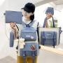 2023 New Four Piece Canvas Backpack Wholesale Backpack Bags Woman Ladies High Capacity Korean Women's Leisure Backpack