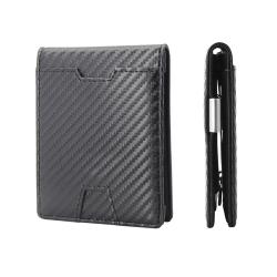 Minimalist slim rfid blocking card wallet front pocket pu leather money clip men wallet