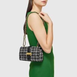 Customized Ladies Tweed Fabric Shoulder Bags Fashion Women Chain Bag Crossbody Bags