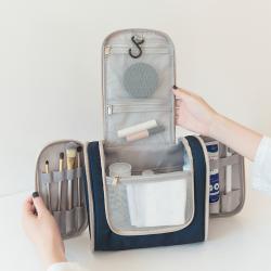 Gelory Wholesale Custom Large Capacity Women Hanging Travel Toiletry Zipper Cosmetic Makeup Bag