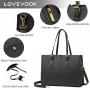 LOVEVOOK Hot Selling PU Leather Business Bag for Women 15.6 in Custom Logo Handbag Shoulder Bag Wholesale Briefcase Laptop Bag