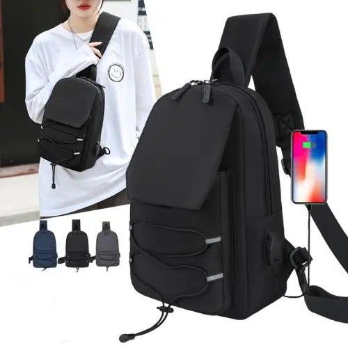 Wholesale Custom Logo Men's Chest Bags Multi Purpose High Capacity Crossbody Bag