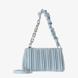 Susen Chrisbella 2022 PU leather sac a main solid color bag Pleated Chain shoulder bag custom women's shoulder bag