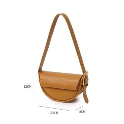 Wholesale Custom Logo Casual Ladies Handbags High Quality Pu Leather Fashion Half Moon Saddle Shoulder Bags