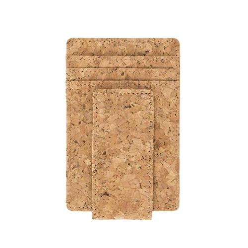RFID Blocking magnetic cork credit card holder eco-friendly cork money clip card holder