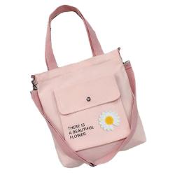 Women's Large-Capacity Portable Tote Shoulder Bag New Korean Style Fashion Printed Messenger Bag Canvas Shopping Bag
