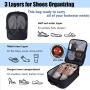 Gelory Women Men Travel Gym Portable Shoe Storage Pouch Shoe Packing Cubes Shoe Bags with Trolley Handle Strap