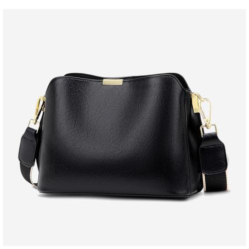 New arrival wide shoulder strap popular single shoulder crossbody bag pu leather handbag women