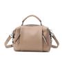 Vintage Boston simple texture soft  cowhide handbag shoulder cross-body double compartment genuine leather bag