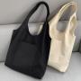 Large Capacity Solid Color White Handbag Canvas Tote Shopping Bag Casual Cloth shoulder cotton bag For Girls Ladies