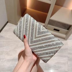 New arrival pearls clutch bag women square purses dress clutch bag small pearl luxury dinner clutch bag evening handbags