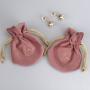 Custom Embroidery Ellipse Velvet Jewelry Earring Necklace Storage Bag Mini Packaging Drawstring Velvet Jewelry Pouch