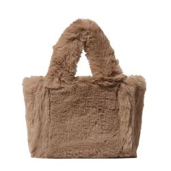 2024 Wholesale Hot Sale Minimalist Design Faux Fur Tote Bag For Women Purse Handbag