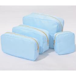 Stock Ice Blue S M L XL 4 Pieces No MOQ Nylon Waterproof Toiletry Bag Accessories Organizer Gifts Cosmetic Travel Makeup Bag