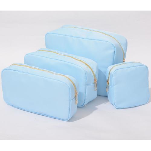 Stock Ice Blue S M L XL 4 Pieces No MOQ Nylon Waterproof Toiletry Bag Accessories Organizer Gifts Cosmetic Travel Makeup Bag