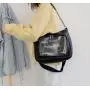 custom design leather Ita bag with clear window pocket custom printing ita hand bag for display pins