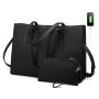 LOVEVOOK 2PCs Set 15.6 Inch Computer Handbags Large Capacity Business Work Briefcase for Office Lady Laptop Tote Bag for Women