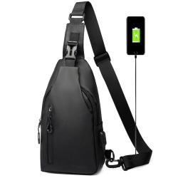 KBW046 New USB Phone Bag  PU Men Chest Bag Customized Waterproof Outdoor Traveling Messenger Shoulder Bag For Boy