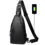 KBW046 New USB Phone Bag  PU Men Chest Bag Customized Waterproof Outdoor Traveling Messenger Shoulder Bag For Boy