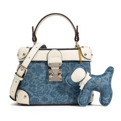 Casual Trendy Denim fabric Square-shaped Bag Comfortable Available In Stock Fashion Elements Handmade Canvas Charm