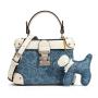 Casual Trendy Denim fabric Square-shaped Bag Comfortable Available In Stock Fashion Elements Handmade Canvas Charm