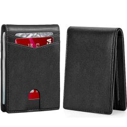 Custom money clip mens leather carbon fiber money clip wallet for men