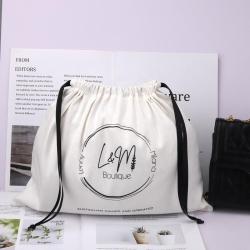 Custom Logo Printing Promotion Brush Canvas Dust Bag For Handbag Drawstring Cotton Canvas Gift Shoe Packing Pouch