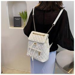 Backpack Spring New Fashion Embroidered Thread Diamond Grid Small Backpack