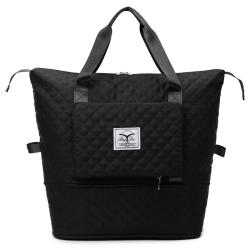 Custom Logo Lingge Foldable Sports Travel Bag Expandable Large Capacity Dry Wet Separation Swimming Fitness Bag Waterproof