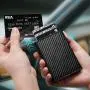 Hot Selling Slim Minimalist Aluminum Front Pocket Wallet with RFID Blocking Pop Up Case and Credit Card Wallet