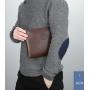 ZR362 New Business Leisure Men's HandBag Retro Style Soft PU Leather Mobile Case Wallet Litchi Pattern Phone Handbag