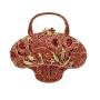 High Quality Luxury Clutch Handled Rhinestone Crystal Purse Flower Basket Evening Bag