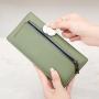 ZX024 RFID Unisex Long Soft Leather Anti-theft Money Clip Zipper  Pockets Checkbook Cover Slim Card Holder Simple Coin Wallet