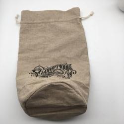 Round Bottom Jute Burlap Drawstring Bag For Tea