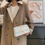 2024 New Small Square Bags Pu Leather Solid Zipper Fashion Single Shoulder Messenger Bag With Chain Ladies Handbag