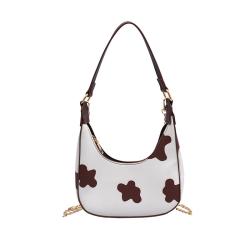 Korean Ins Mini Printing Lady's Bag Niche Style Summer New Style Fashion Single Shoulder Underarm Bag Contrast Color Bucket Bag