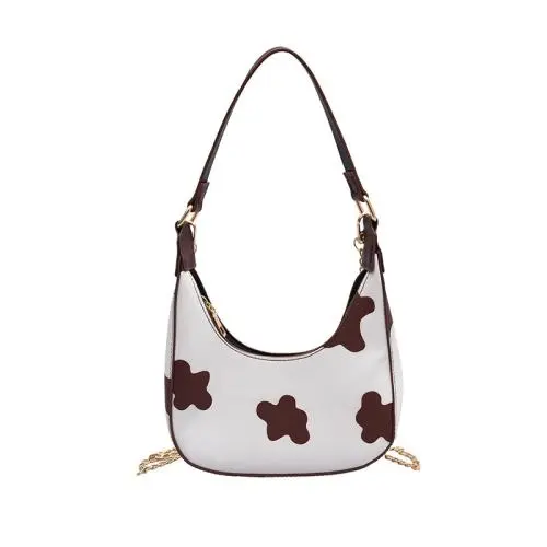Korean Ins Mini Printing Lady's Bag Niche Style Summer New Style Fashion Single Shoulder Underarm Bag Contrast Color Bucket Bag