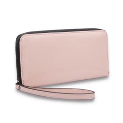 Factory wholesale price PU leather zipper women leather wallet with strap