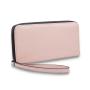 Factory wholesale price PU leather zipper women leather wallet with strap