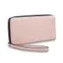Factory wholesale price PU leather zipper women leather wallet with strap