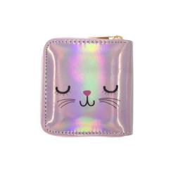 Ins style Holographic leather mini pouch bag custom printing designer wallet for girls