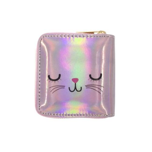 Ins style Holographic leather mini pouch bag custom printing designer wallet for girls