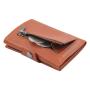 Slim and sleek premium leather wallet men's RFID blocking trifold wallet with hidden pocket