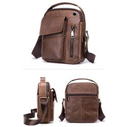 ZF137 New Fashion Leather Shoulder Bag Men Business Crossbody Bag Retro Leisure Head Layer Cowhide Bag Wearable