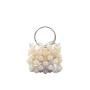 Custom acrylic resin beads woven Handmade Women's Evening Bags Mini Pearl Beaded Handbag with Hollow out Feature