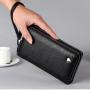 ZF216 Explosive Leather Men Wallet Long Zipper Clutch Geometric Phone Bag Casual Head Layer Cowhide