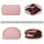 Brown Checkered Makeup Case Portable Pu Cosmetic  Makeup Bag Vegan Leather  Cosmetic Bag Travel Bag For Cosmetics