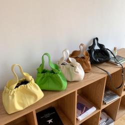 Ladies 2023 Summer New Dumplings Hand Bags Hand Crossbody Shoulder Bag Soft PU Pleated Multi-color Mini Bags Women Handbags