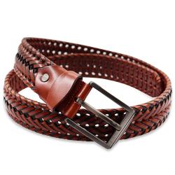 Custom size men leather belts mens woven belts genuine leather luxury men weaved belt